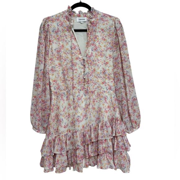 Floral Pink Ruffle Dress - Picture 2 of 6